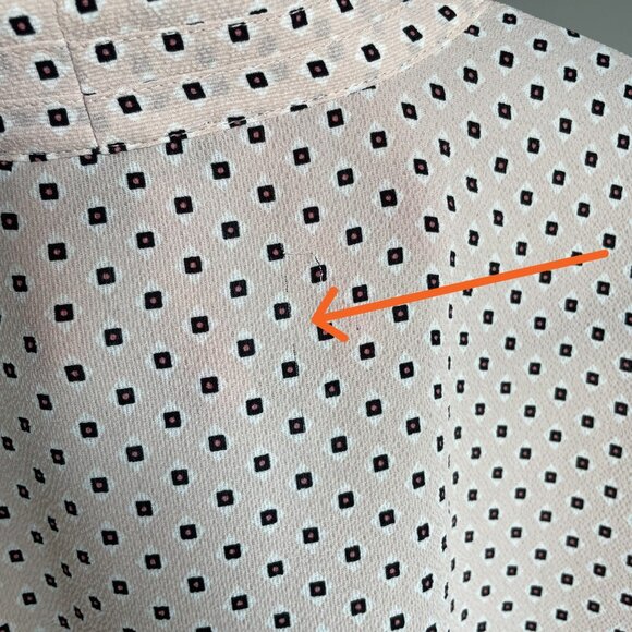 NWT ADRIANNA PAPELL Coral Blouse Cross Over Bouffant Sleeve Women's Large, FLAWS - Picture 7 of 16